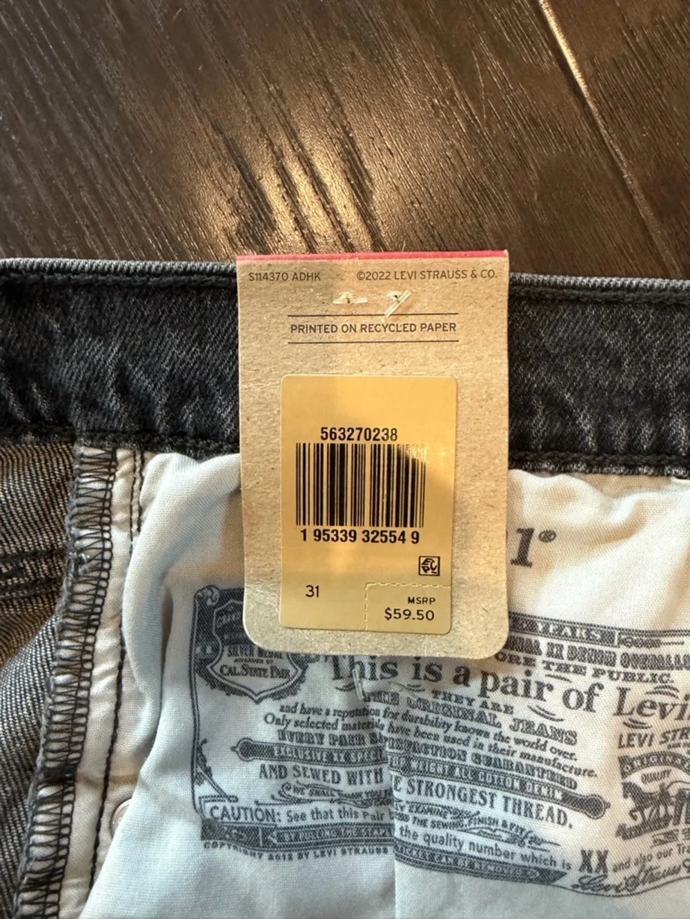 Levi's 501 Cutoff Frayed Hem Denim Shorts — Grey - Picture 3 of 4